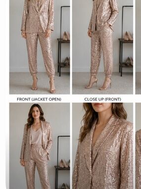 Ann Taylor Rose Gold Sequin Jogger Pants